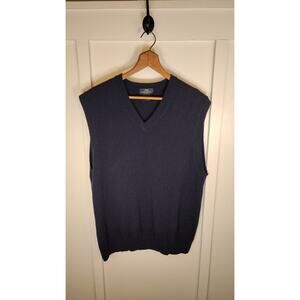 Brooks Brothers Lrg 346 Dark Blue Lambswool Vest Men’s Preppy Old Money Luxury